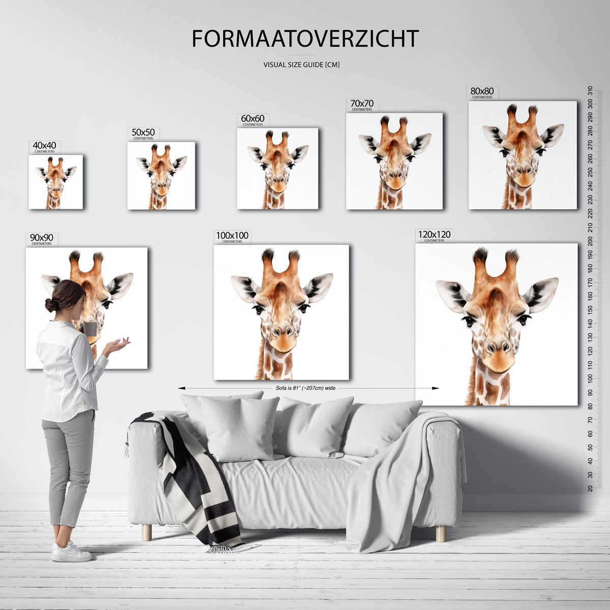 Giraffe portret Poster