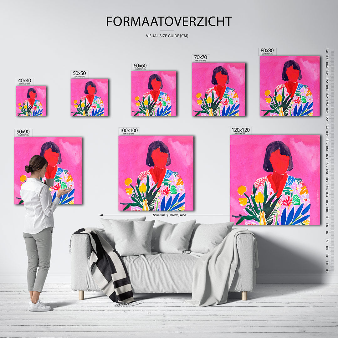 Vrolijke bloemenportret Kunstwerk