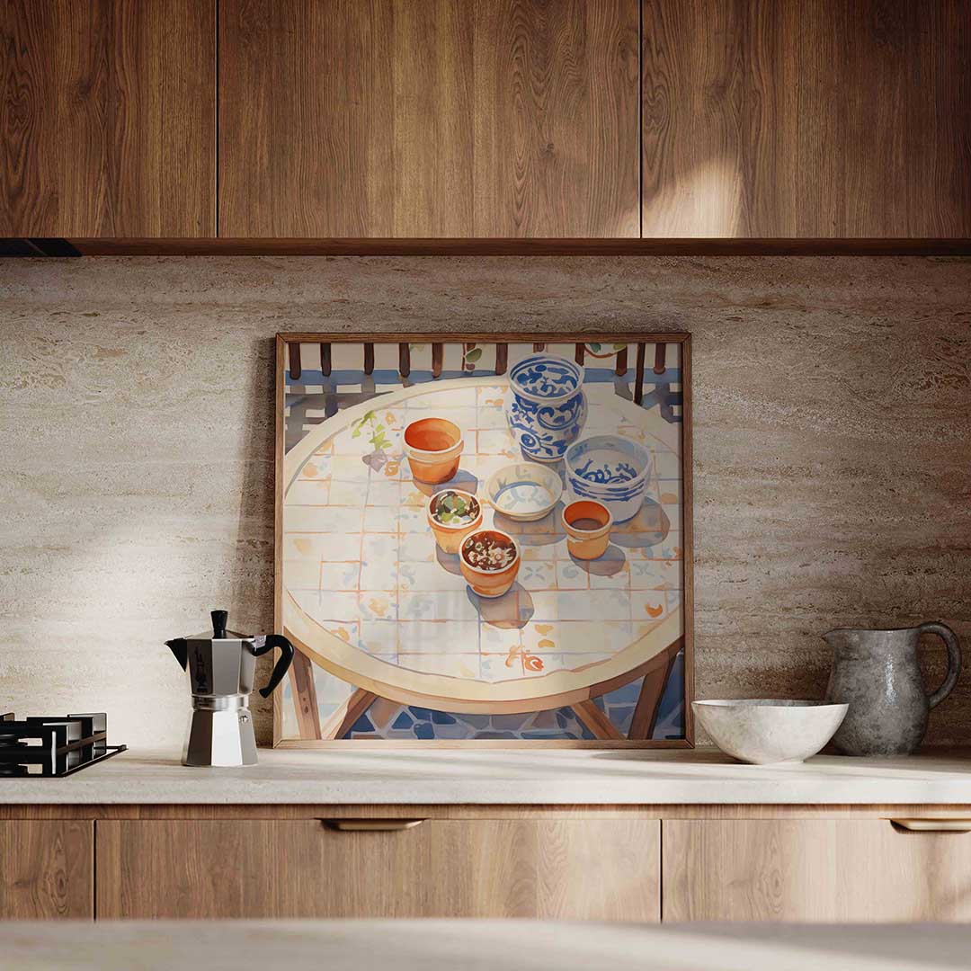 Tafereel met potten Poster