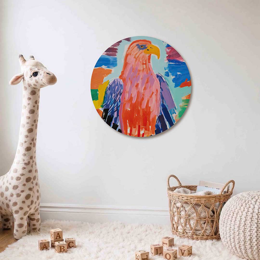 Vogel met kleurrijke veren Muurcirkel