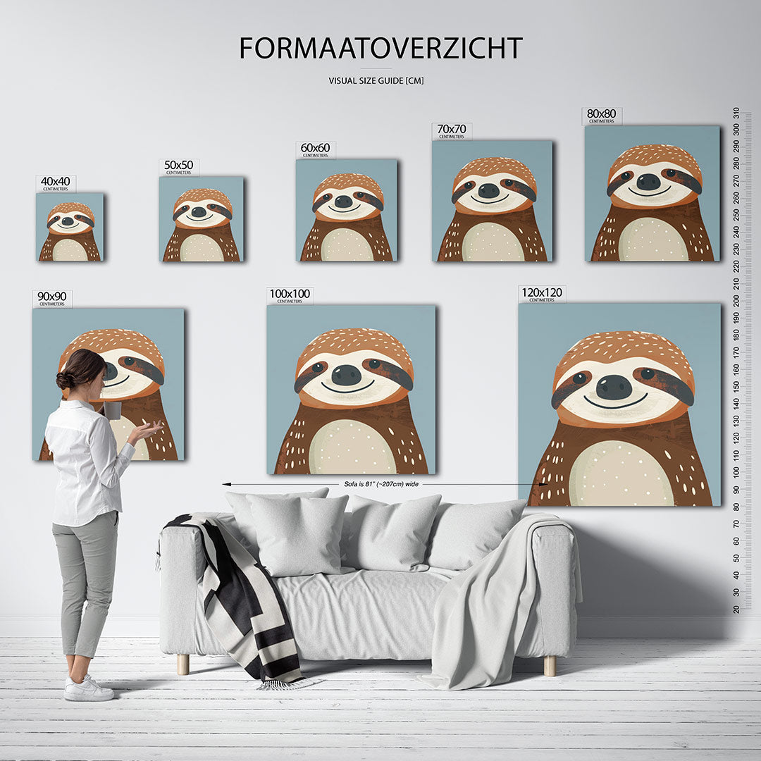 Vrolijke luiaard illustratie Kunstwerk