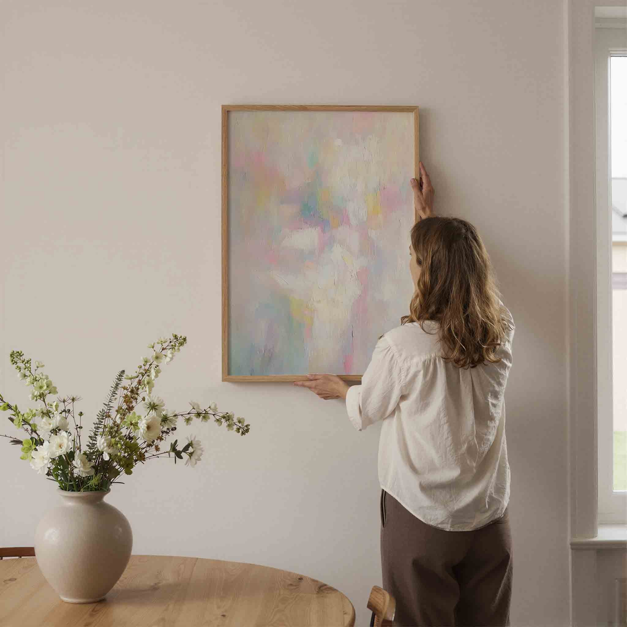 Pastelkleuren abstracte Poster