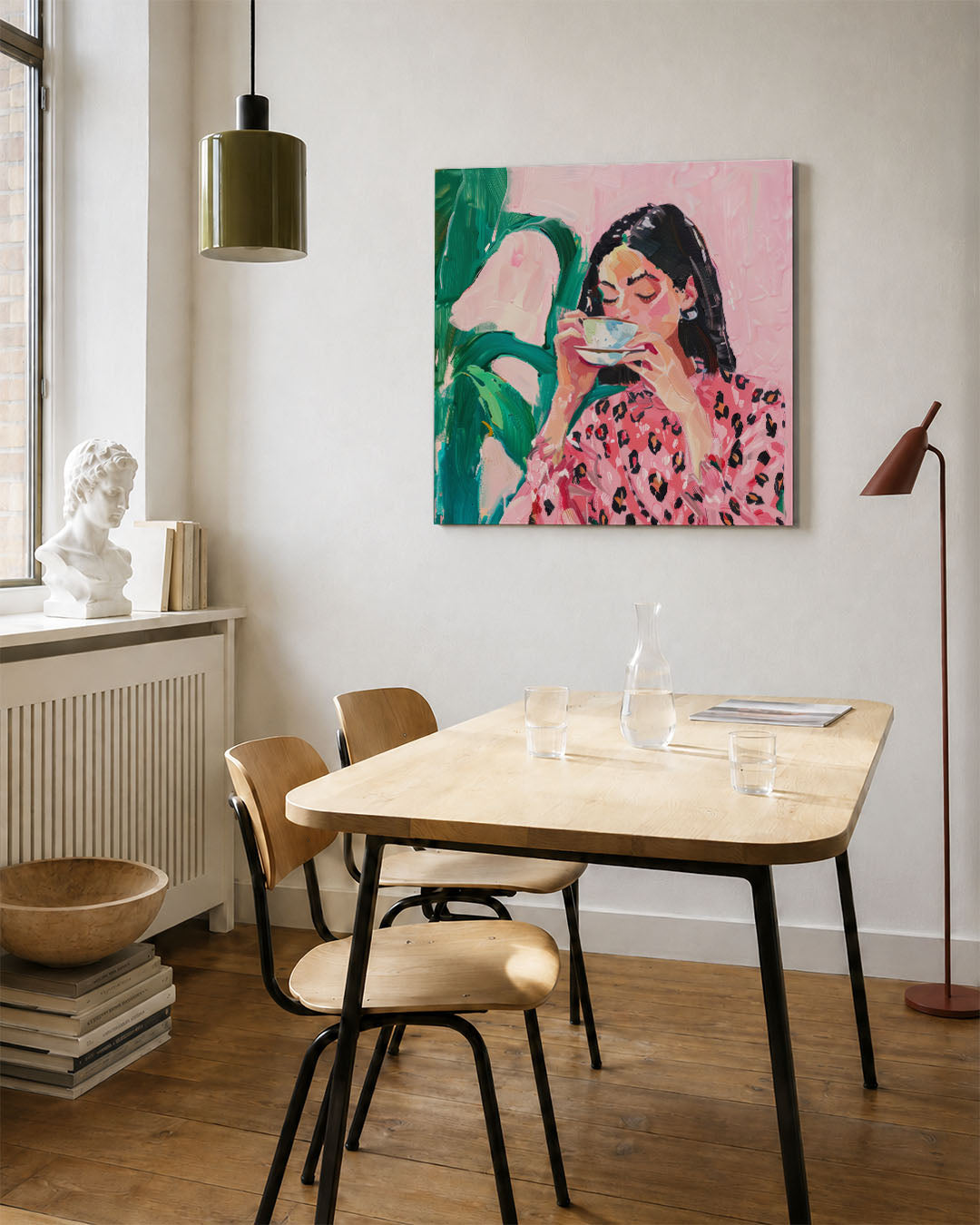 Vrouw met kopje Kunstwerk