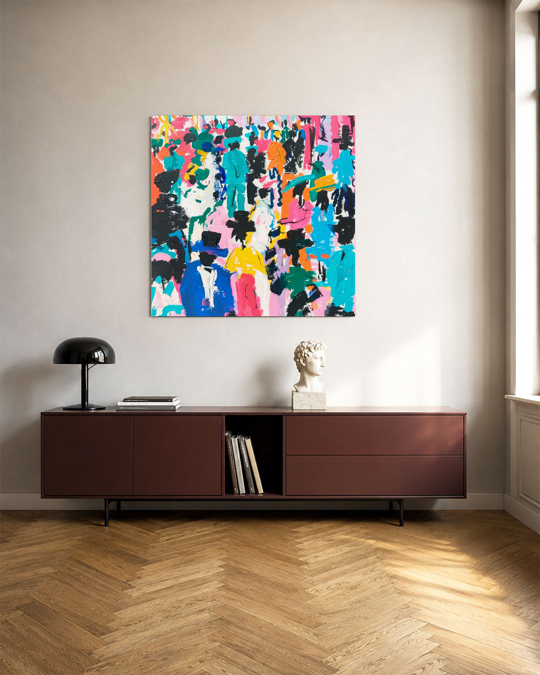 Kleurrijke figuren Kunstwerk