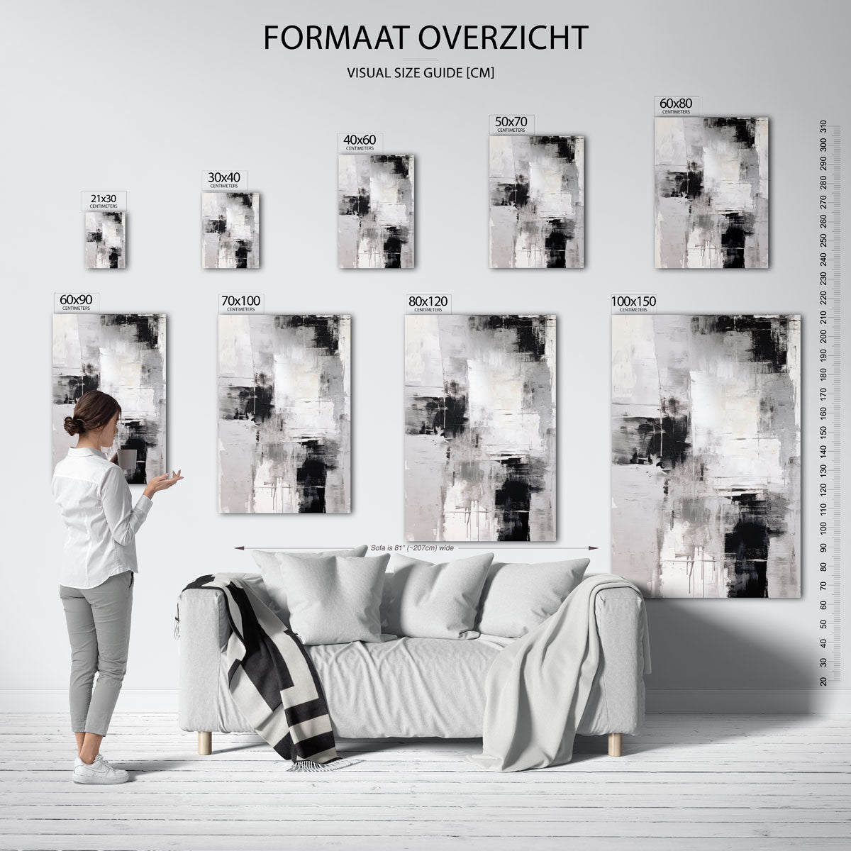 Abstracte zwart wit Poster