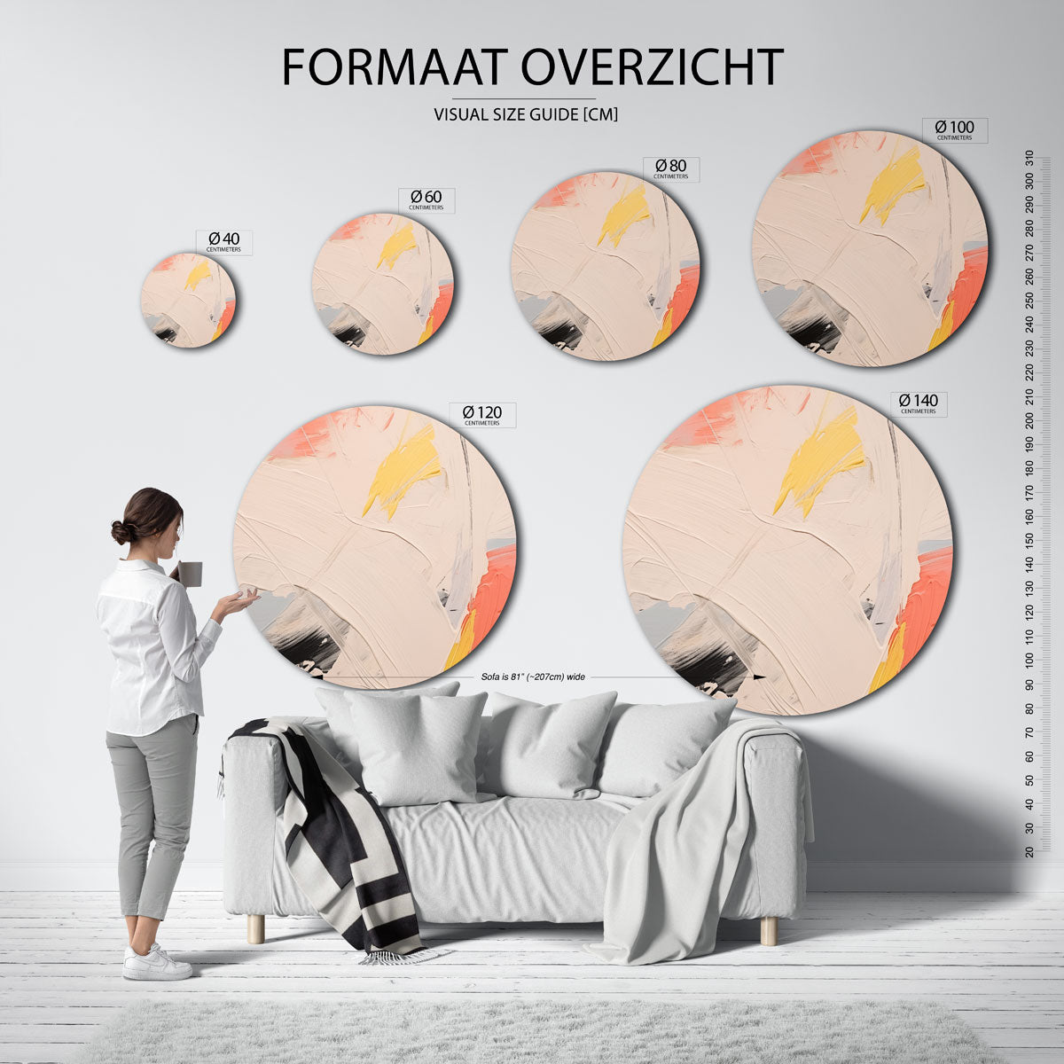 Abstracte vormen Muurcirkel