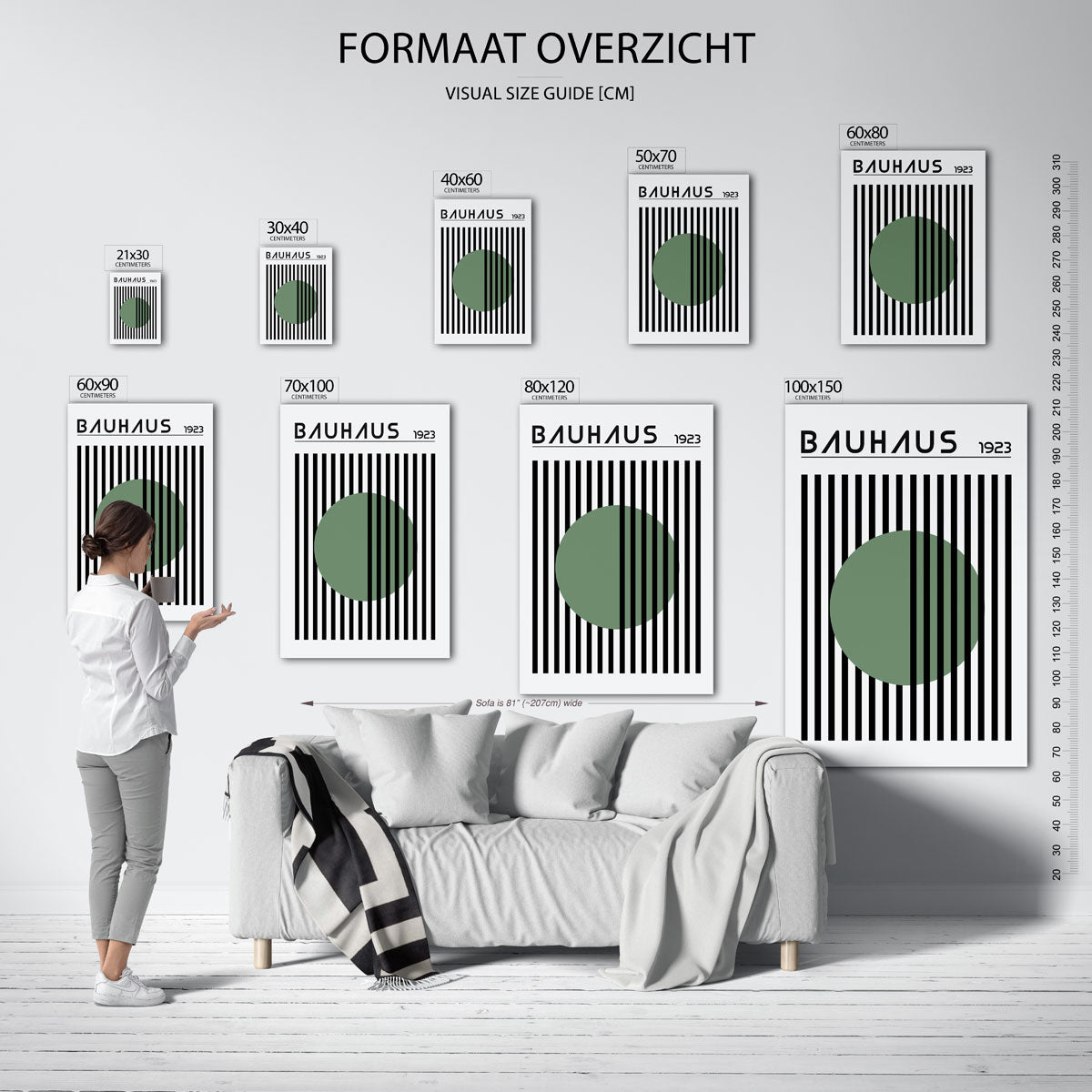 Lijnen en cirkel Poster