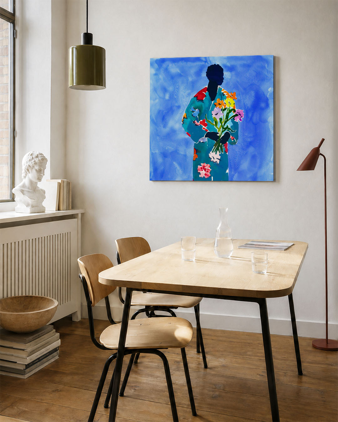 Vrolijke bloemenfiguur Kunstwerk