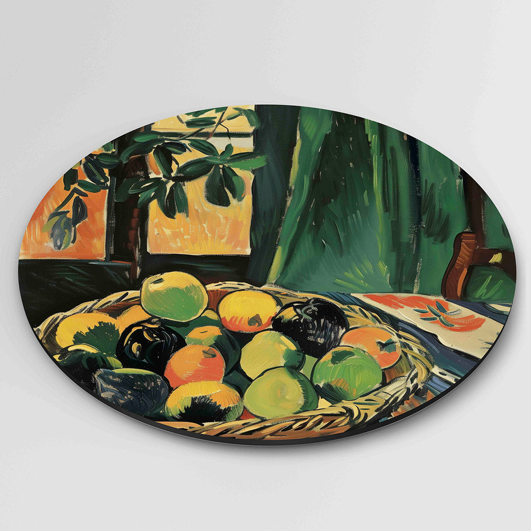 Fruitmand en bladeren Muurcirkel