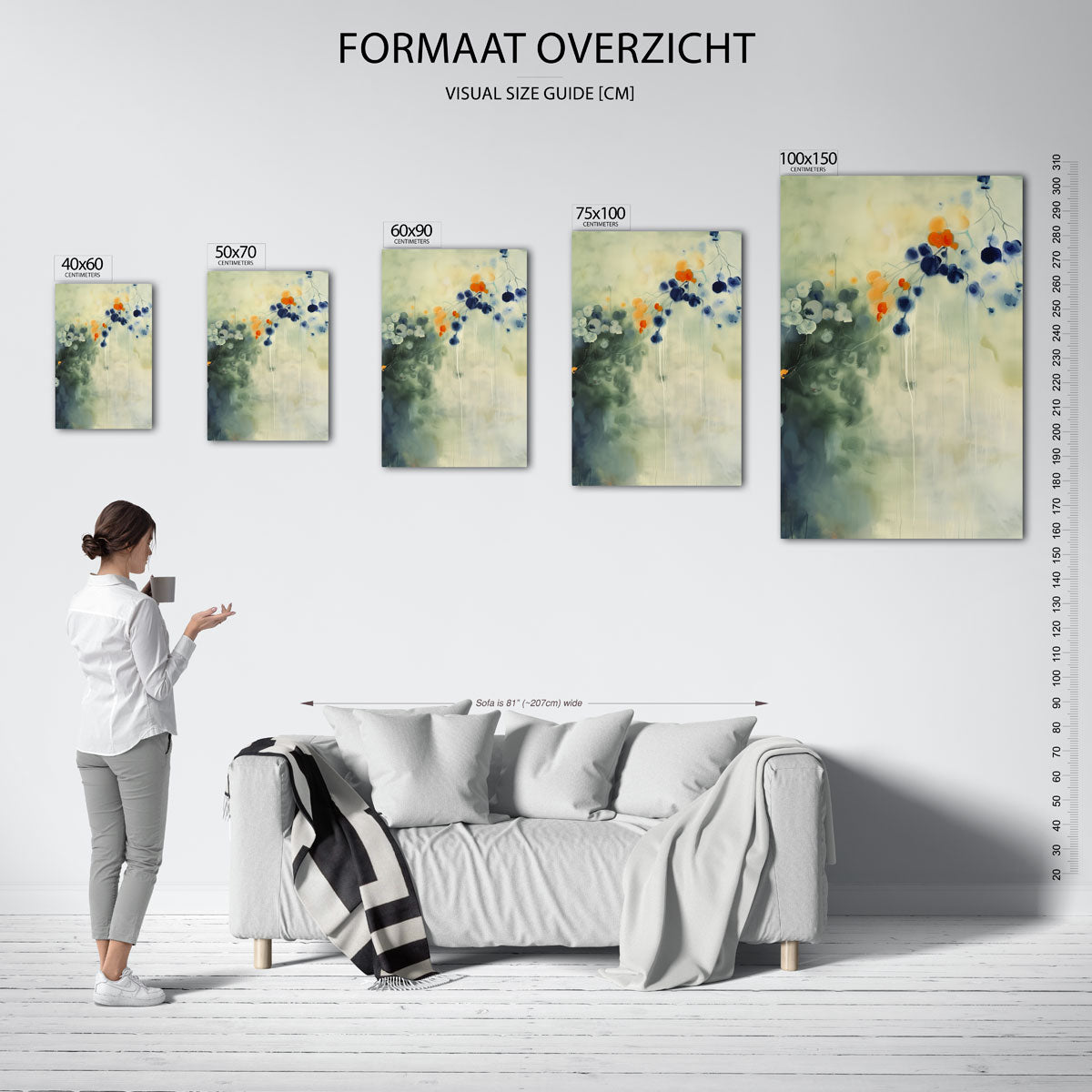 Vloeiende kleurencompositie Kunstwerk