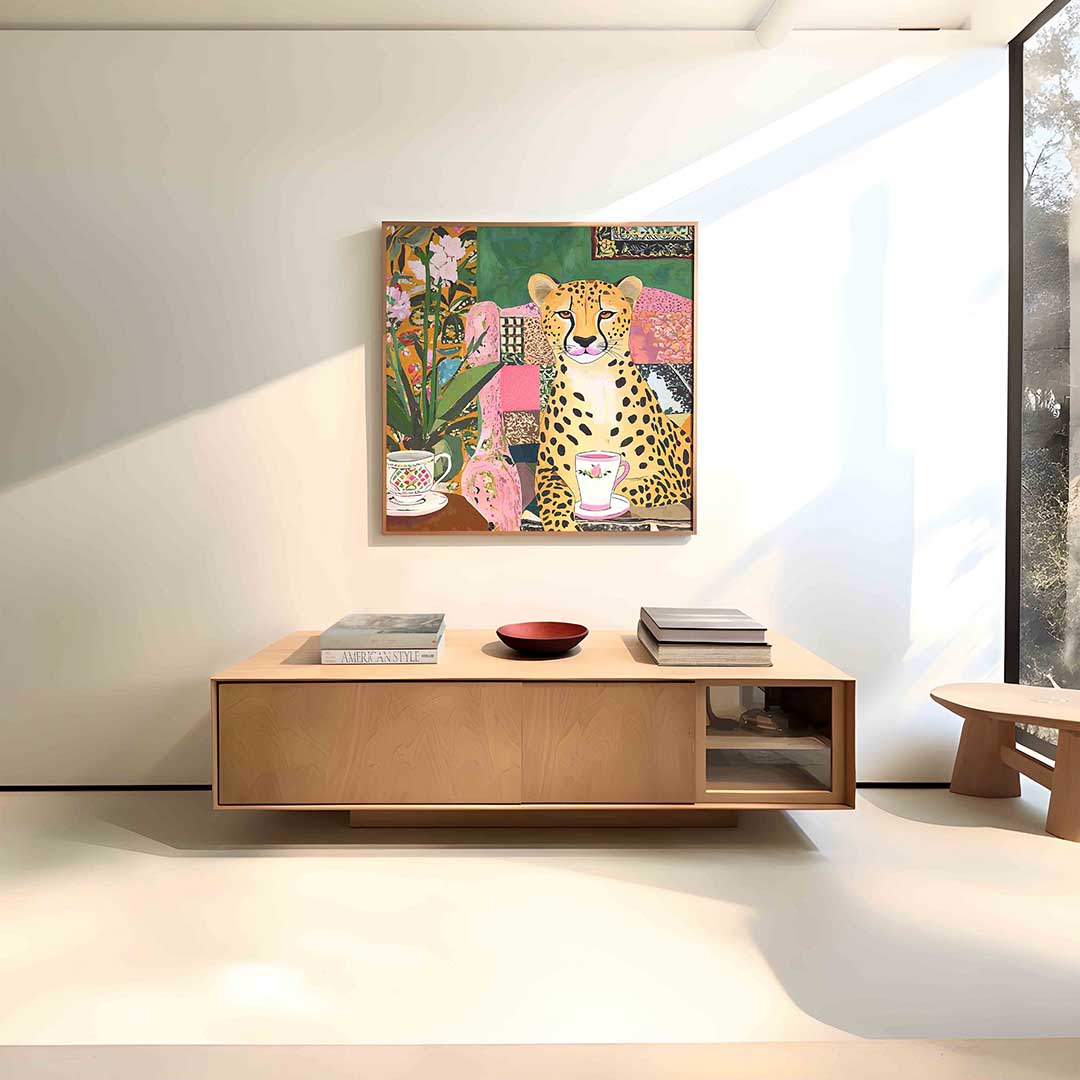 Luipaard met kopje Poster