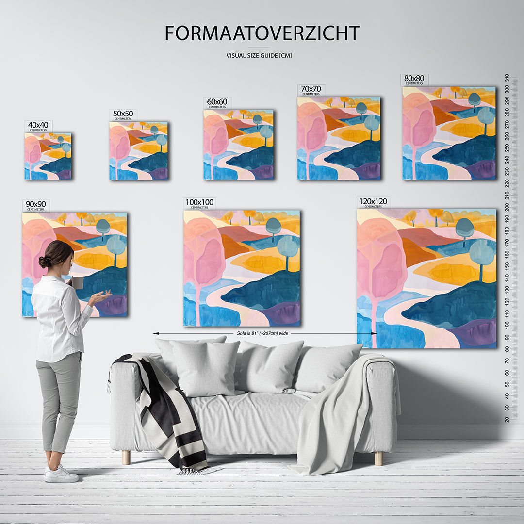 Vloeiende landschap vormen Kunstwerk