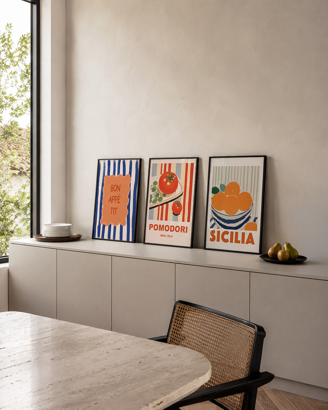 Kleurrijke lijnen Posterset