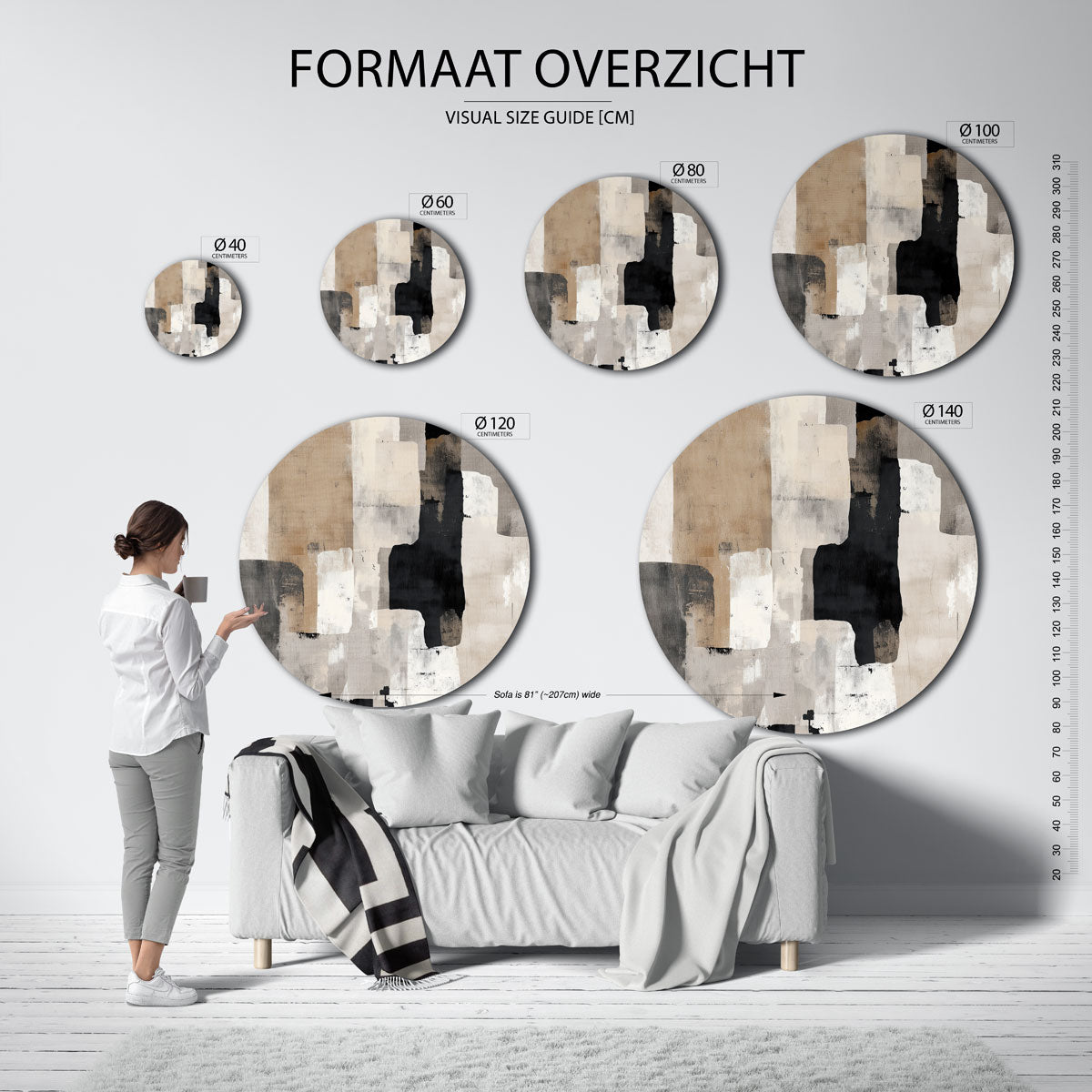Abstracte vormen Muurcirkel