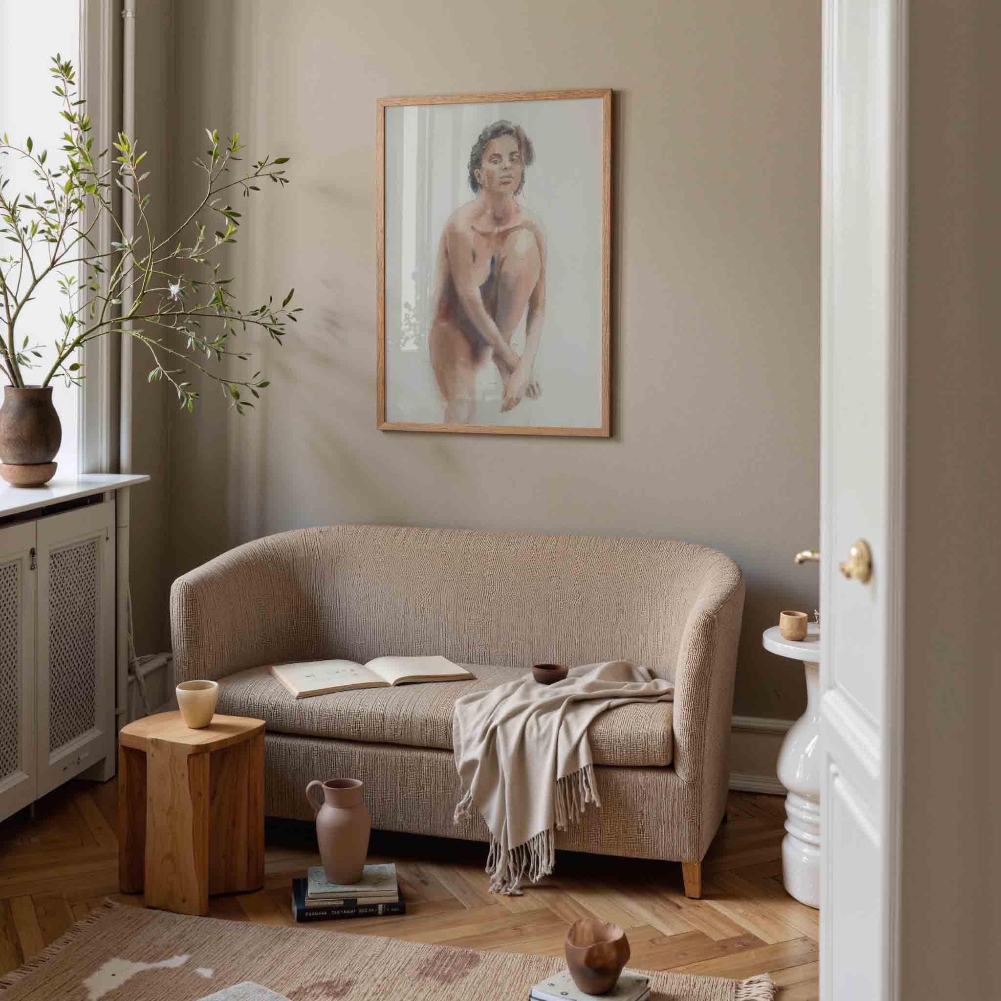 Zittende figuur Poster