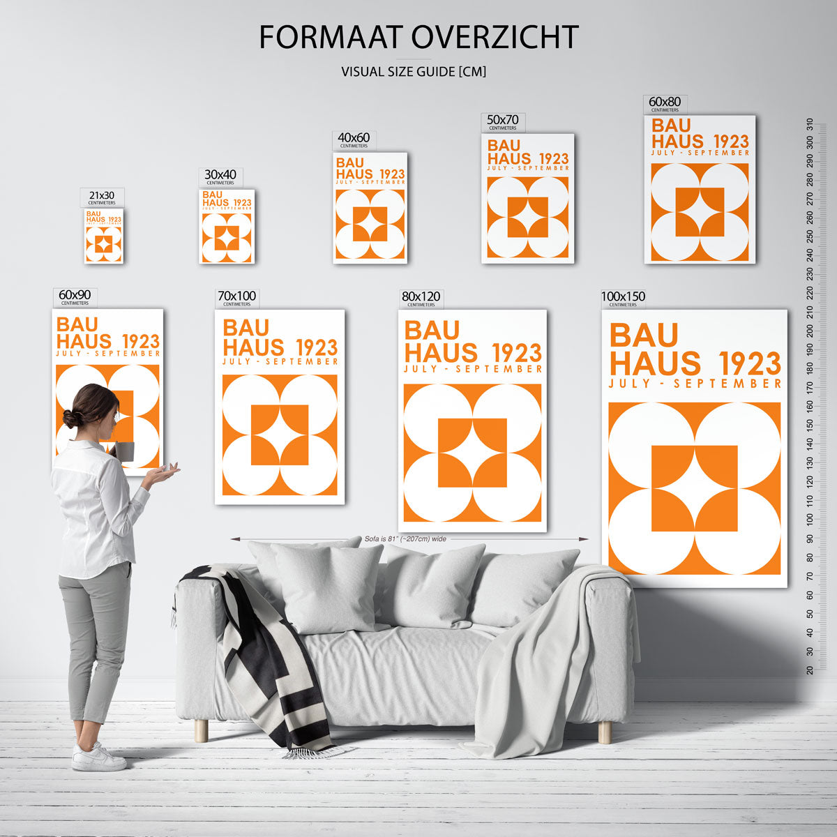 Oranje cirkelpatroon Poster