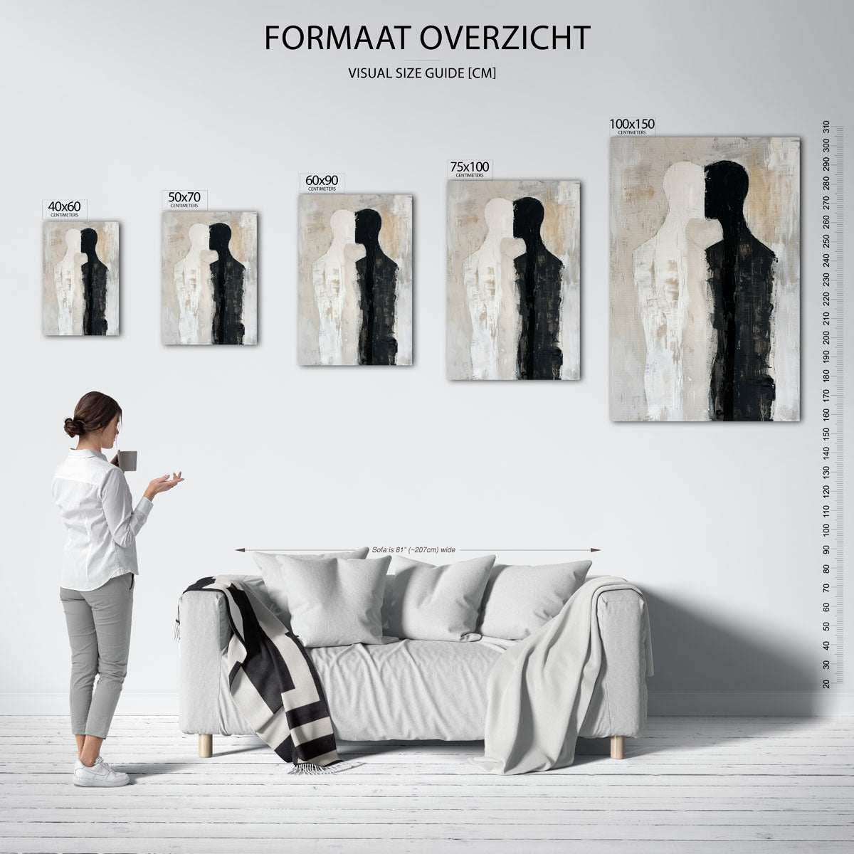 Twee figuren harmonie Kunstwerk