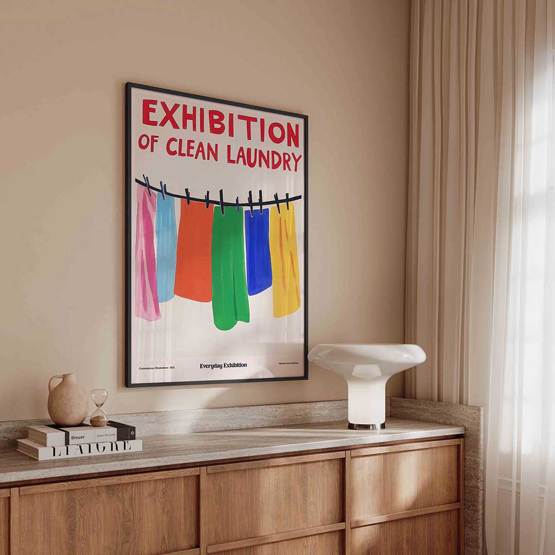 Exhibition of clean laundry Poster