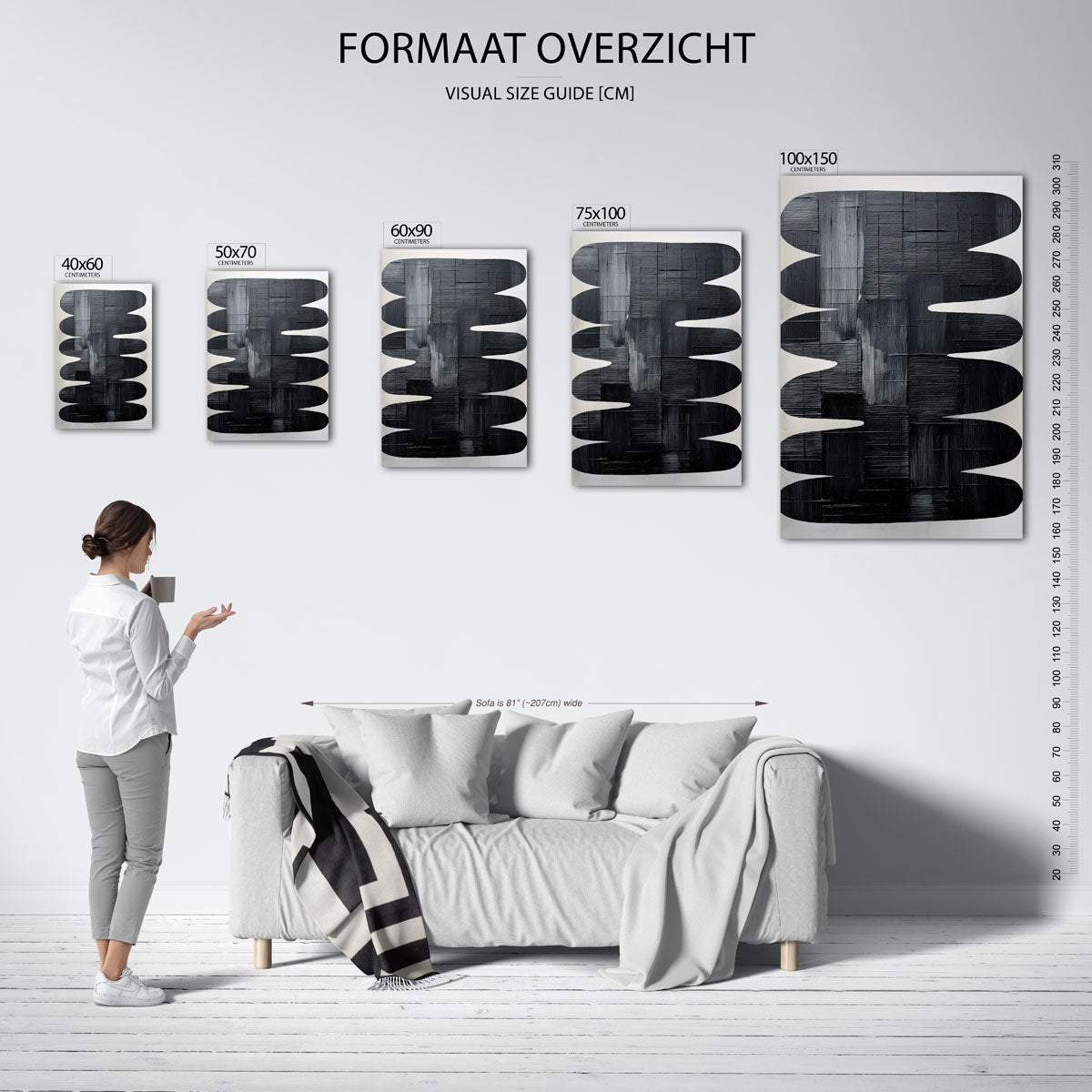Organische zwarte vormen Kunstwerk