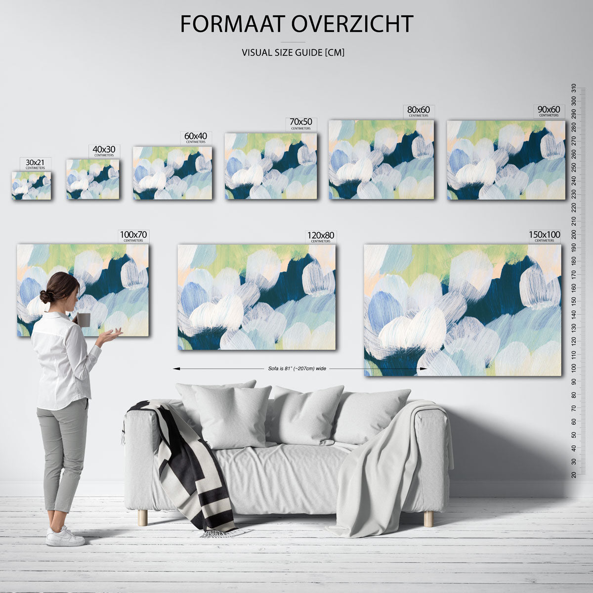 Abstracte penseelstreken Poster