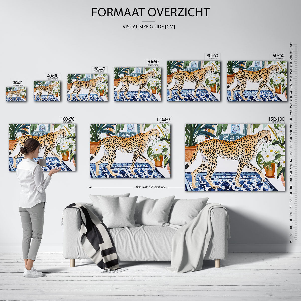 Luipaard en planten Poster