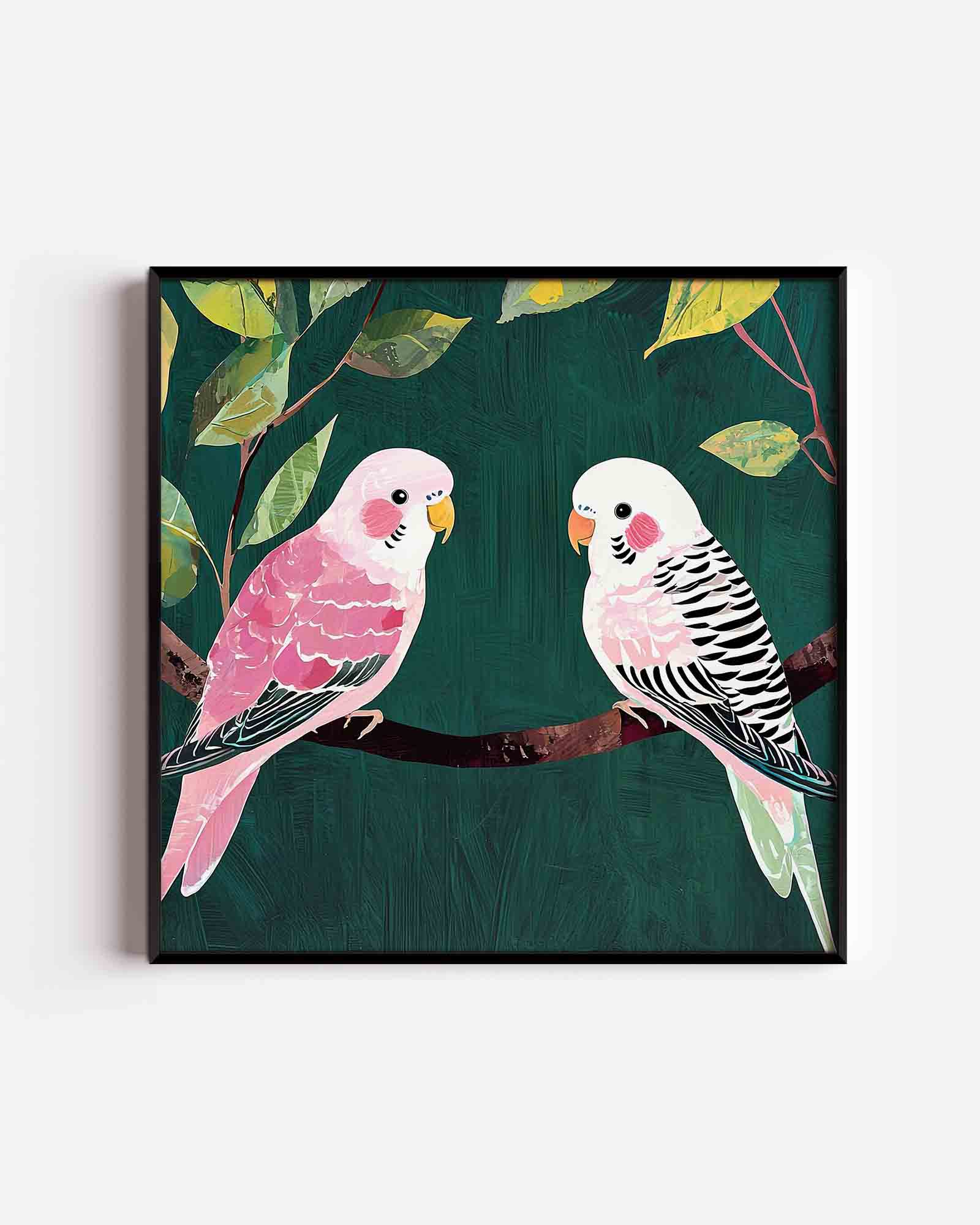Twee parkieten Poster