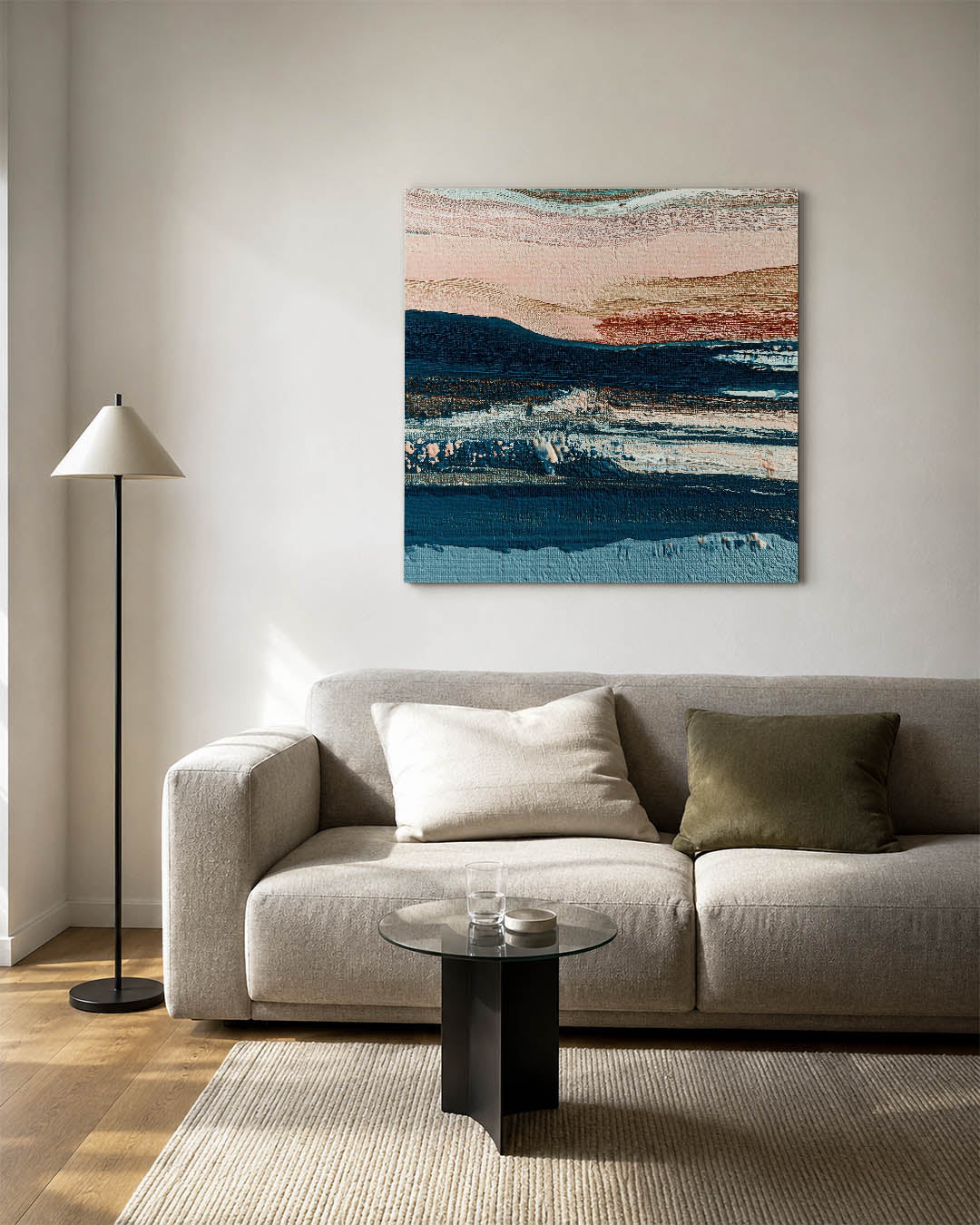 Gelaagde kleurencompositie Kunstwerk