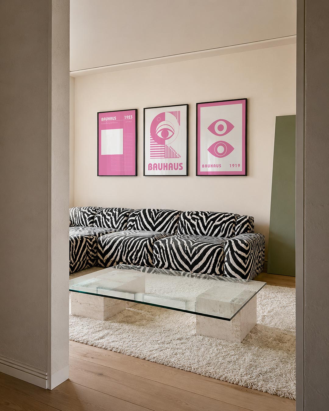 Roze lijnenspel Posterset