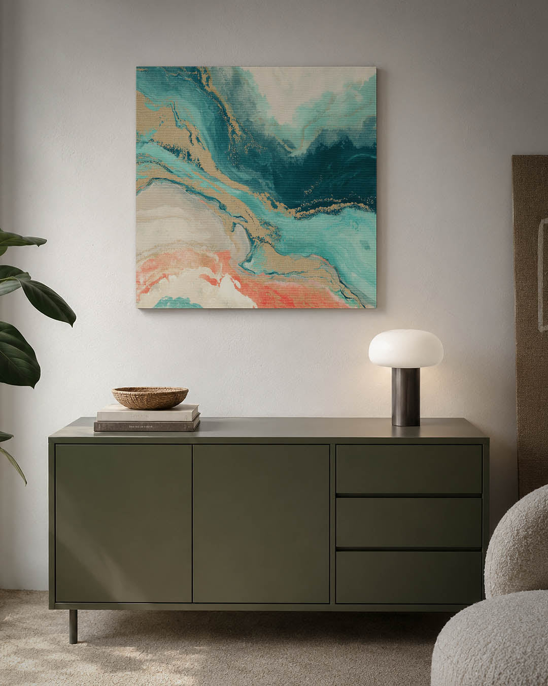 Vloeiende kleurencompositie Kunstwerk