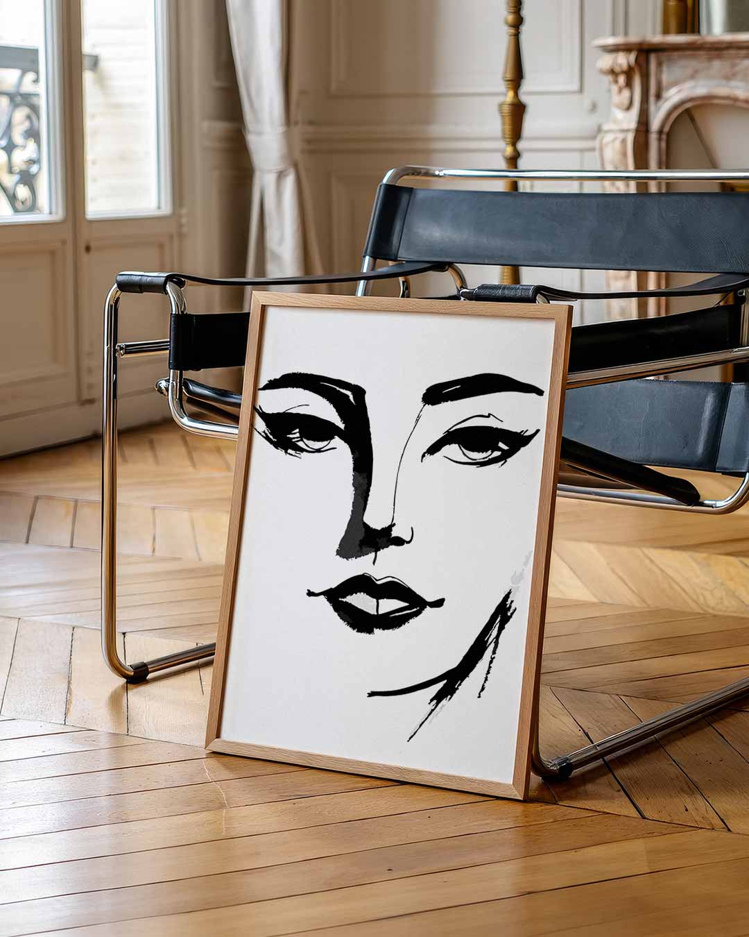 Minimalistische Gezichtsillustratie Poster-WallArtistic