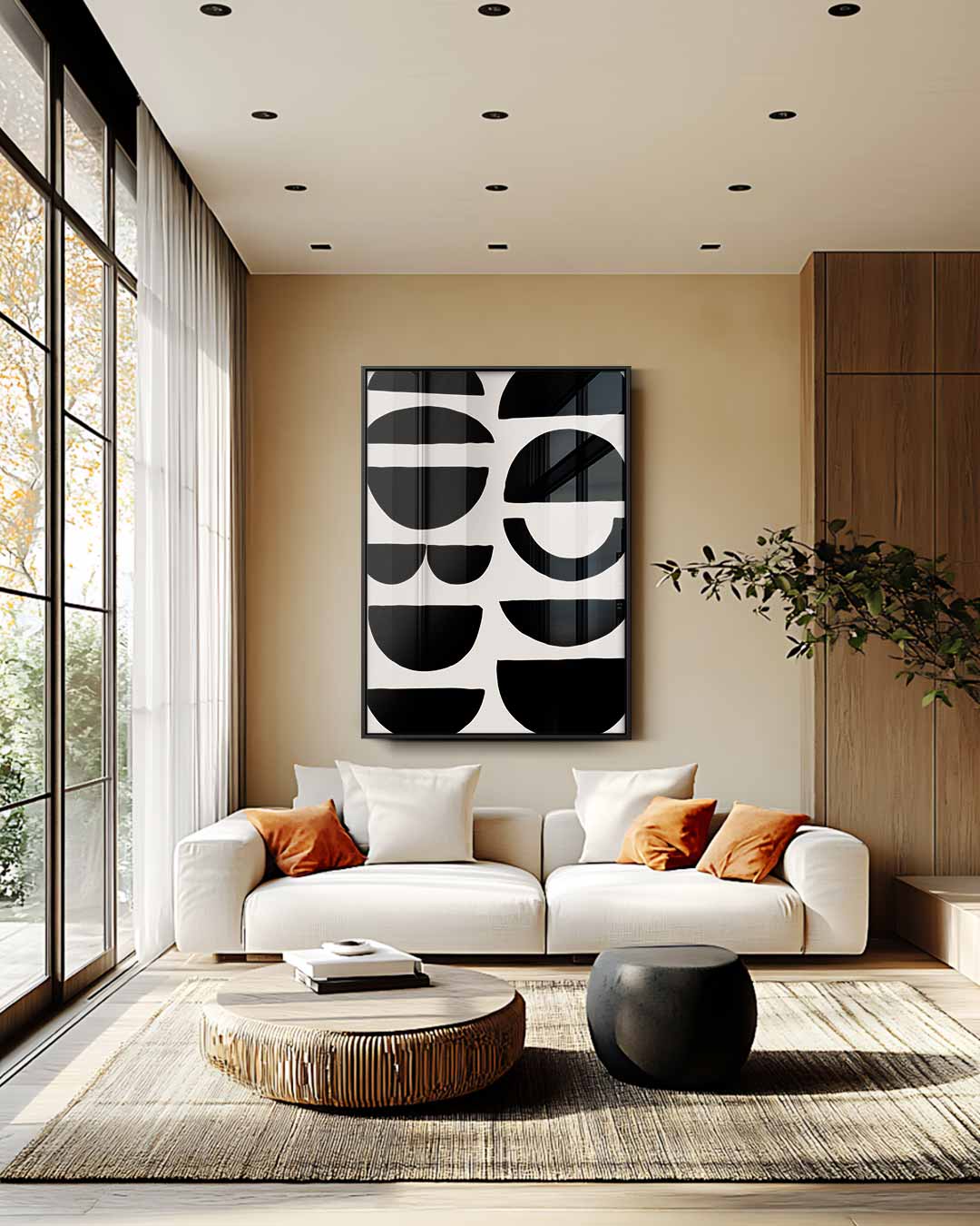 Geometrische Schaduwpatronen Kunstwerk-canvas-dibond-plexiglas-wanddecoratie-WallArtistic