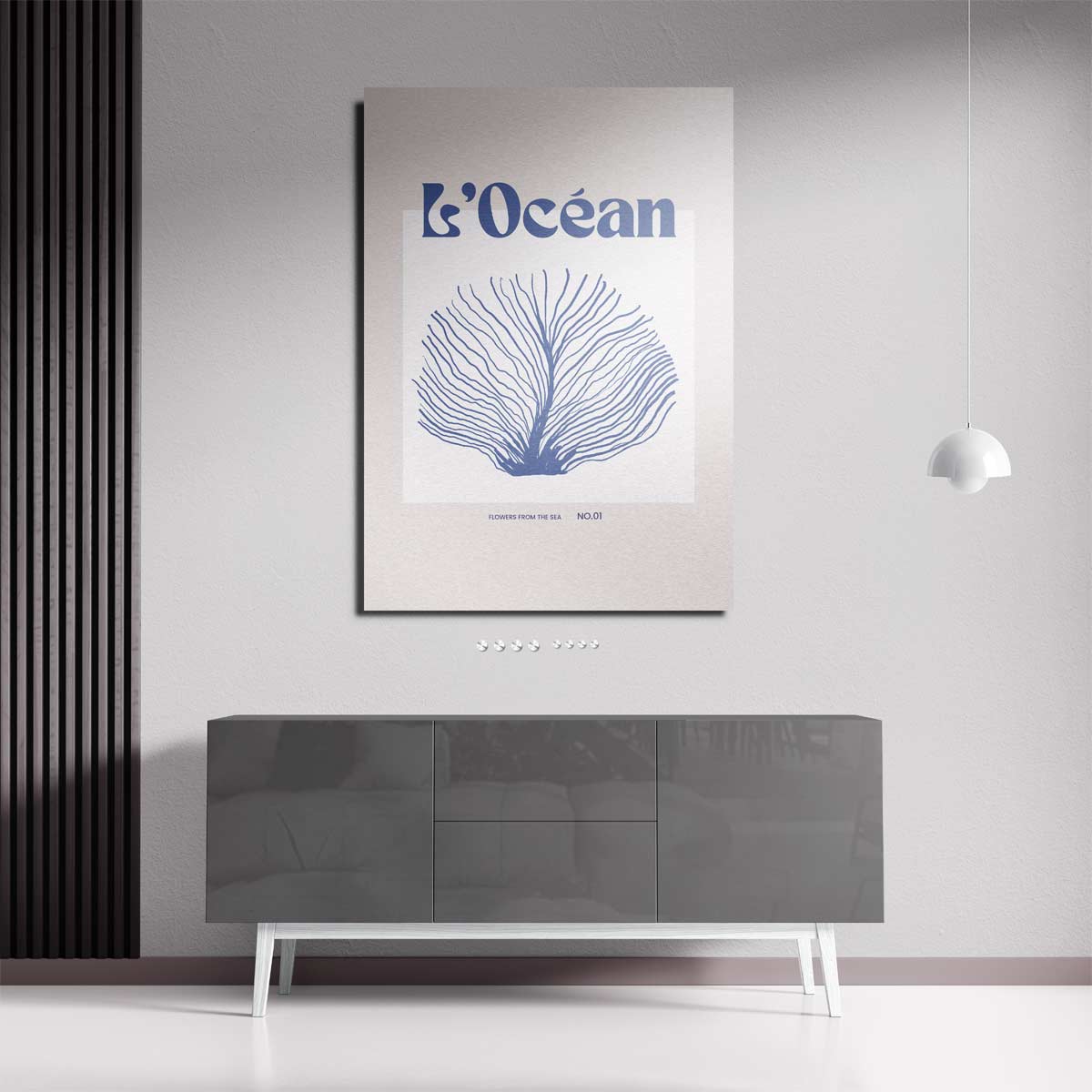 L'Océan - Bloem van de Zee Kunstwerk-canvas-dibond-plexiglas-wanddecoratie-WallArtistic