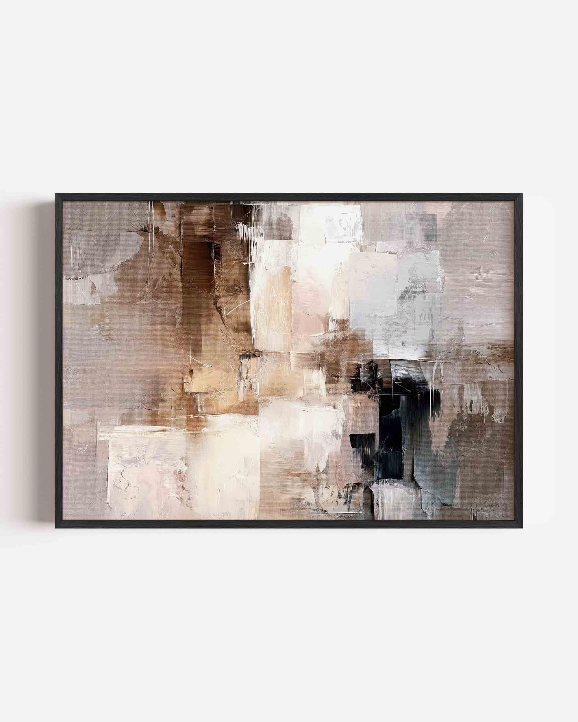 Abstracte beige en bruine Poster