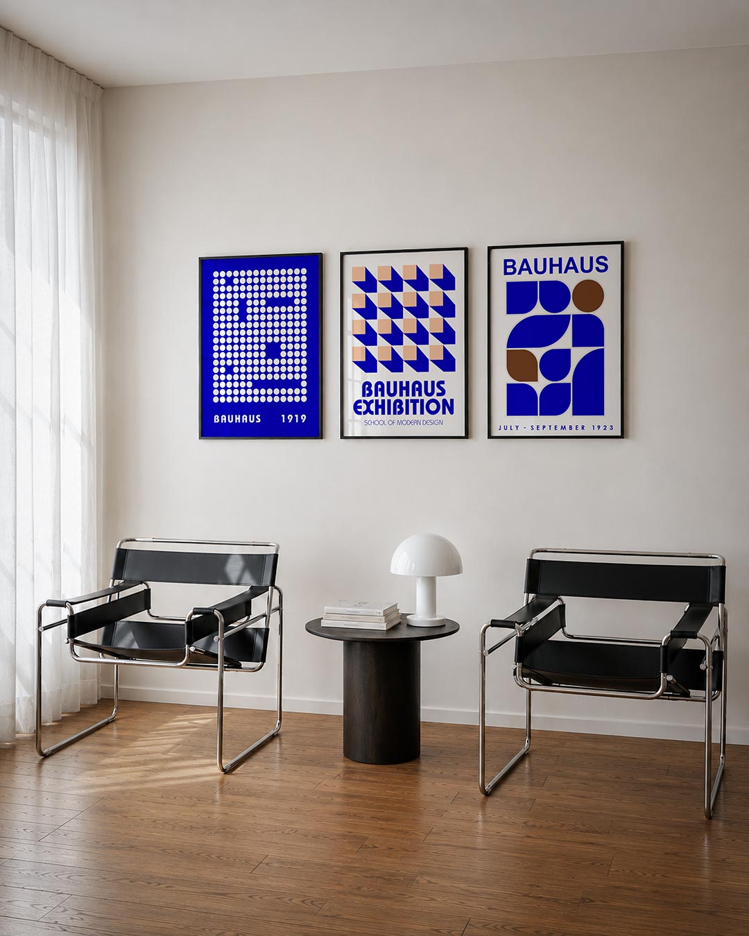 Cirkelpatroon blauw Posterset