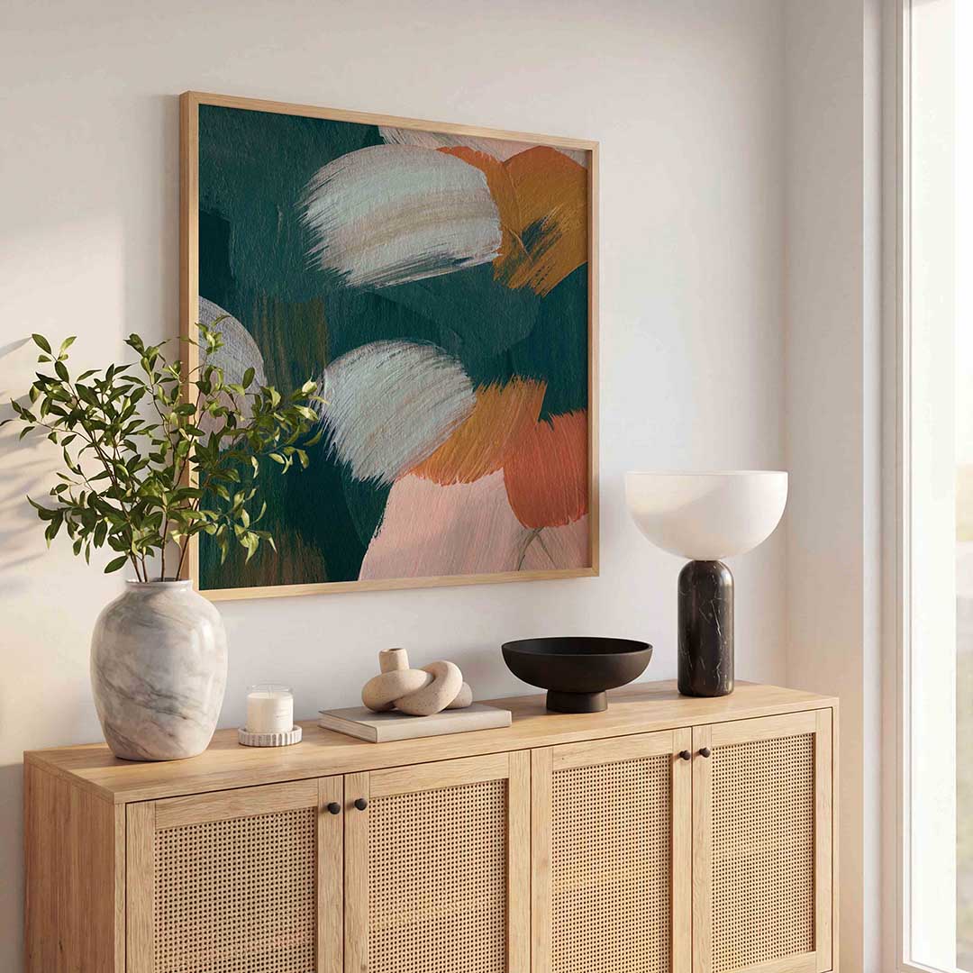 Abstracte penseelstreken Poster