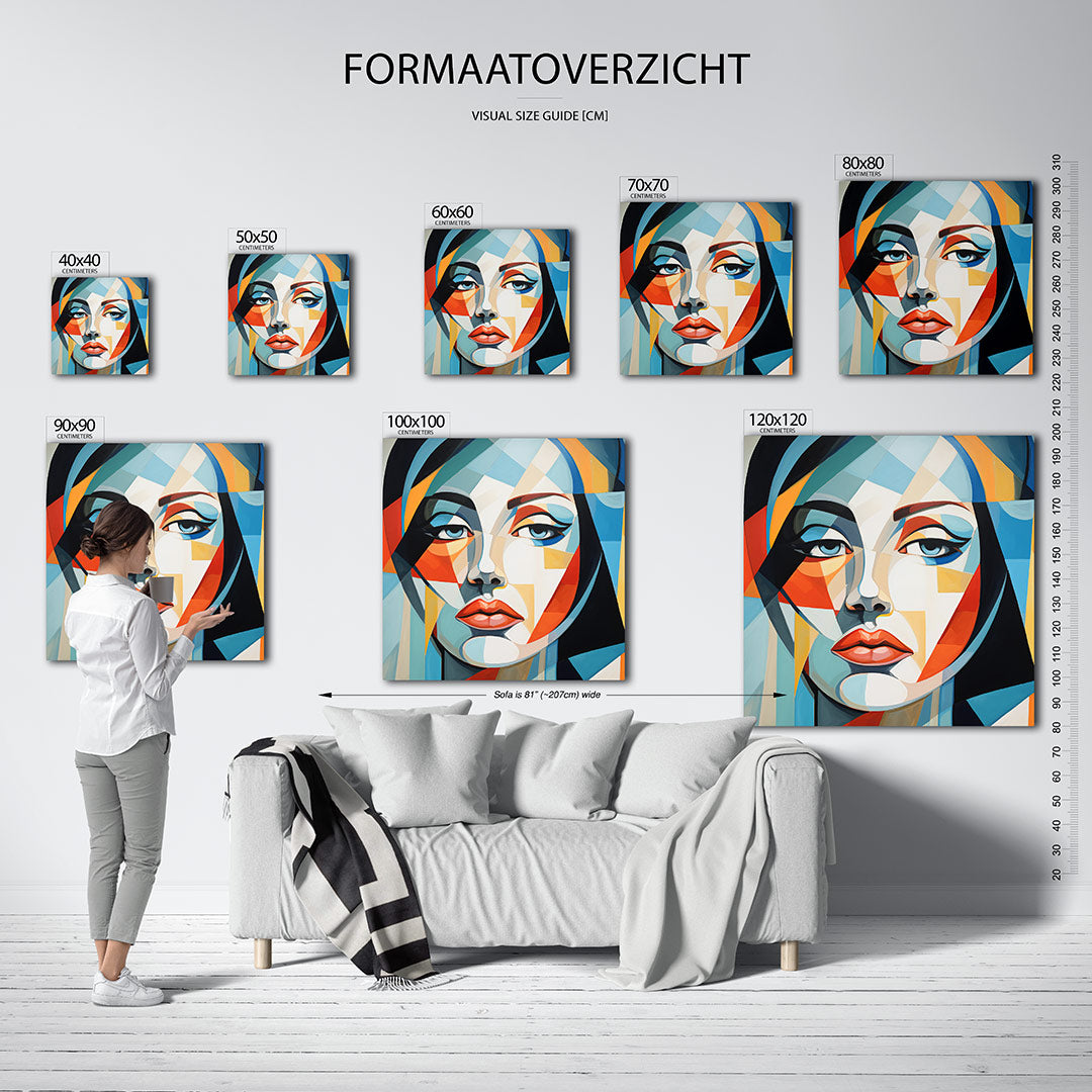 Geometrisch portret Kunstwerk