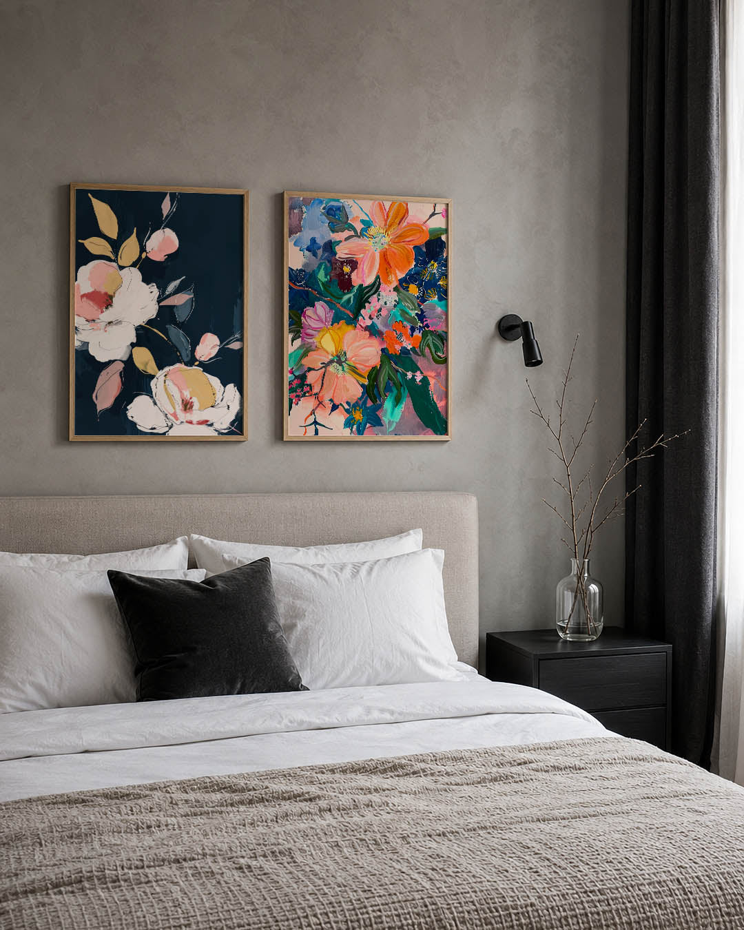 Bloemrijke kleurvlakken Posterset