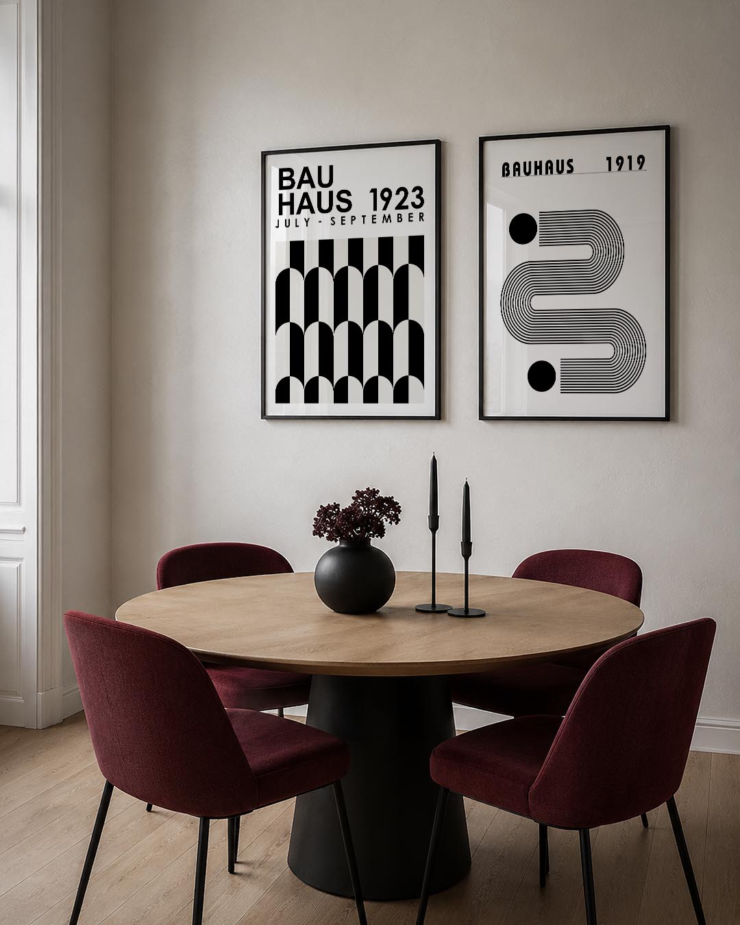 Zwart wit ritme Posterset