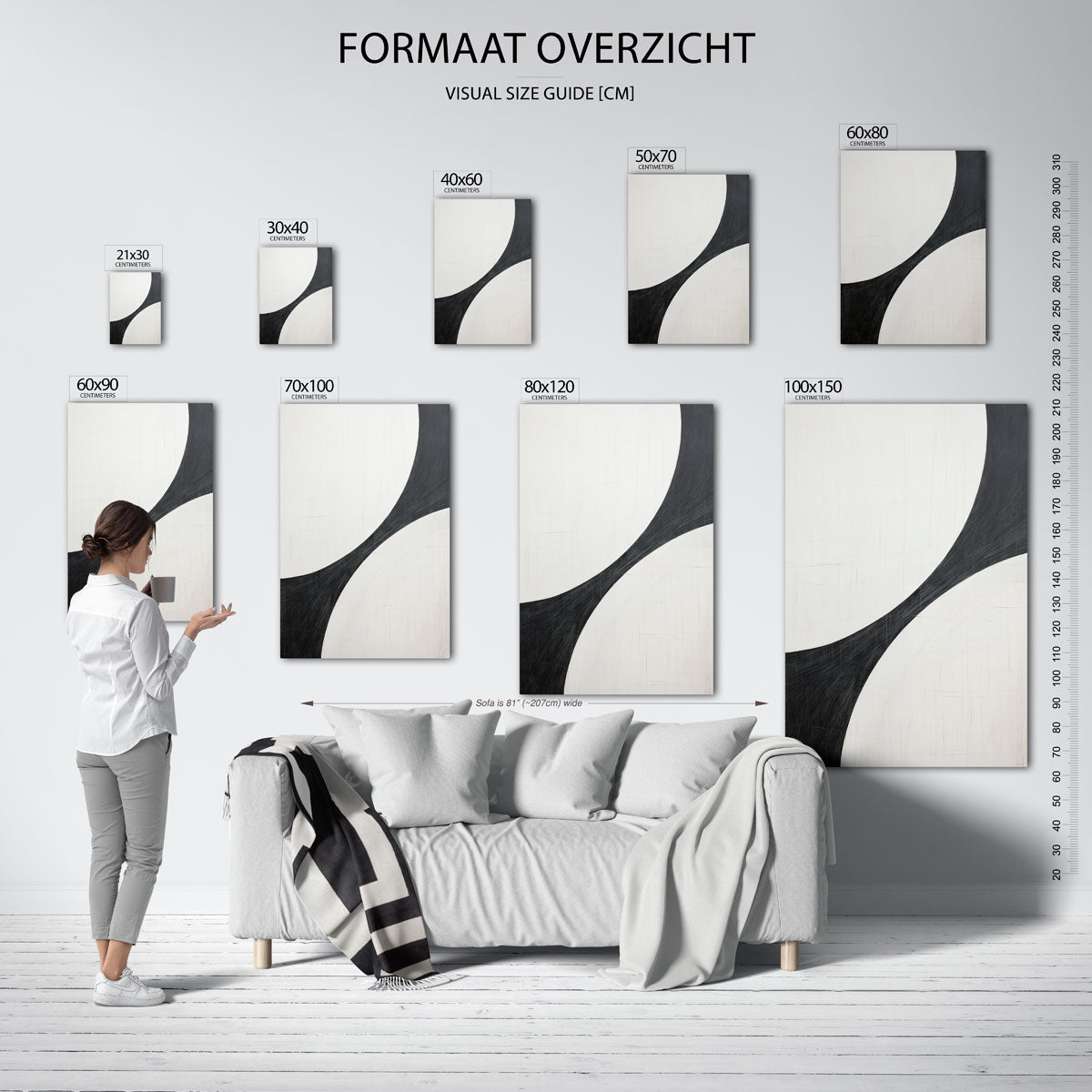 Abstracte zwart wit Poster