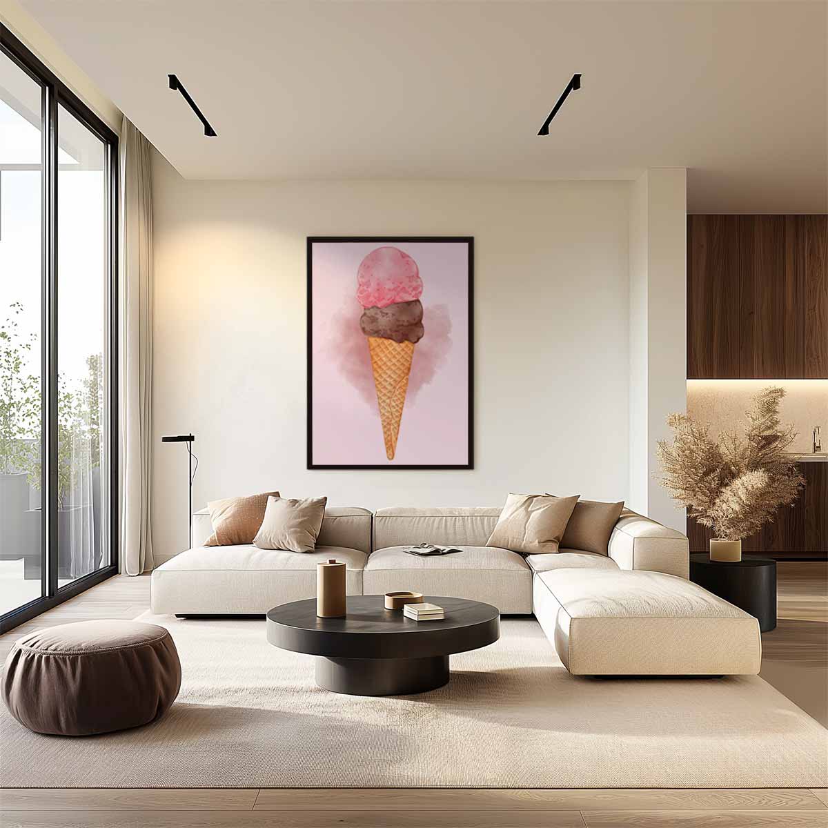 Zomerse IJshoorn Aquarel Kunstwerk-canvas-dibond-plexiglas-wanddecoratie-WallArtistic