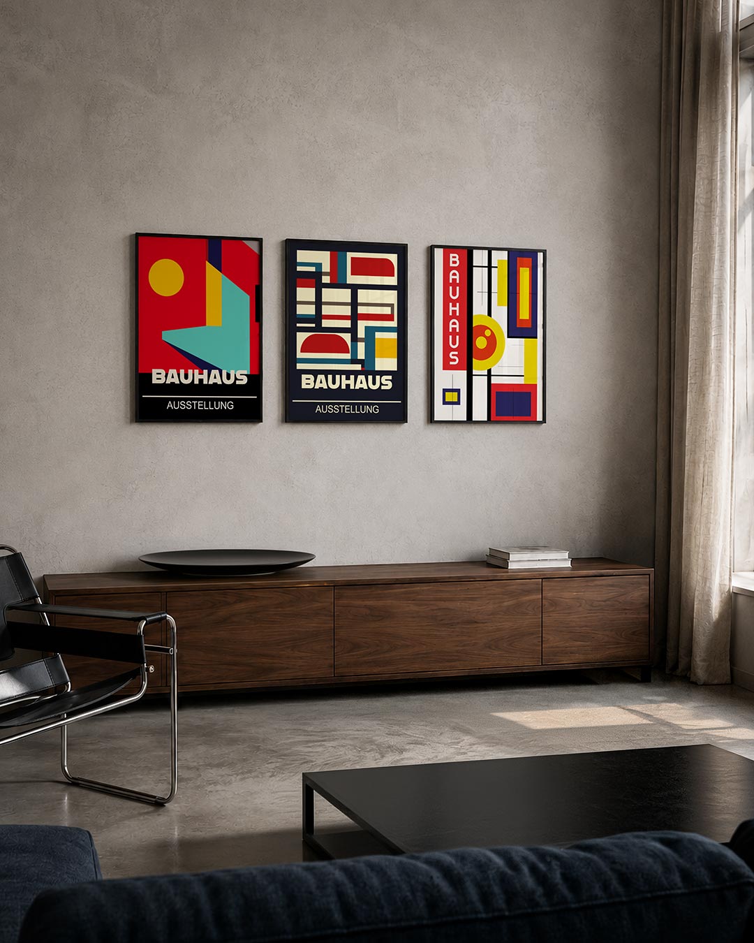 Kleurrijke vlakverdeling Posterset