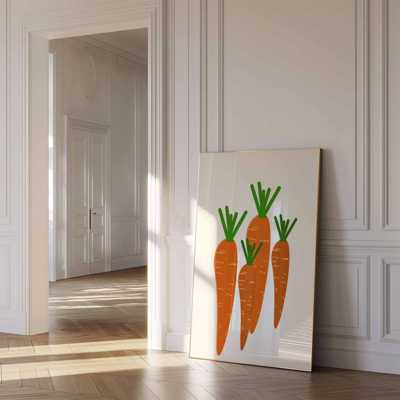 Vrolijke Wortel Illustratie Poster-WallArtistic