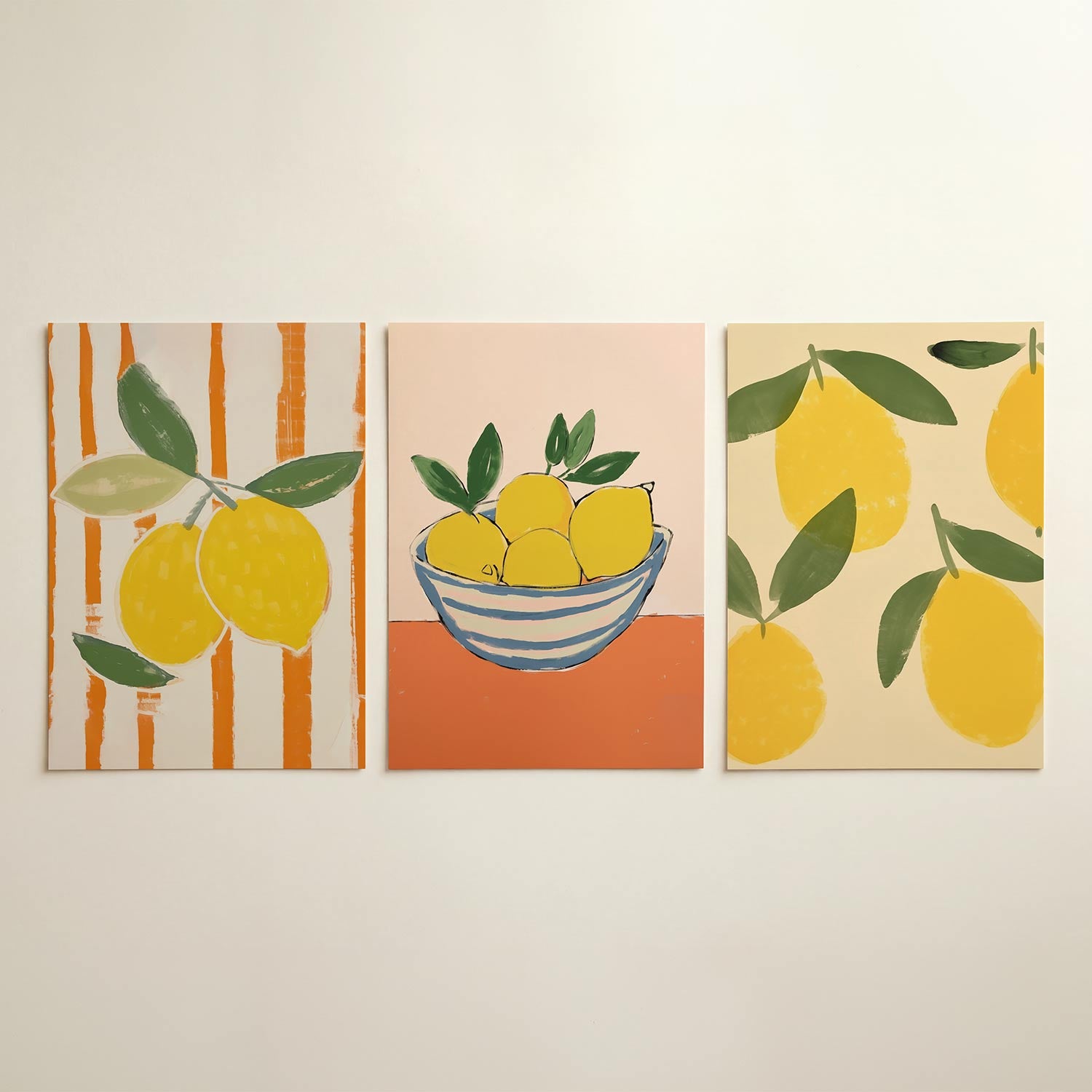 Citrus en strepen Posterset
