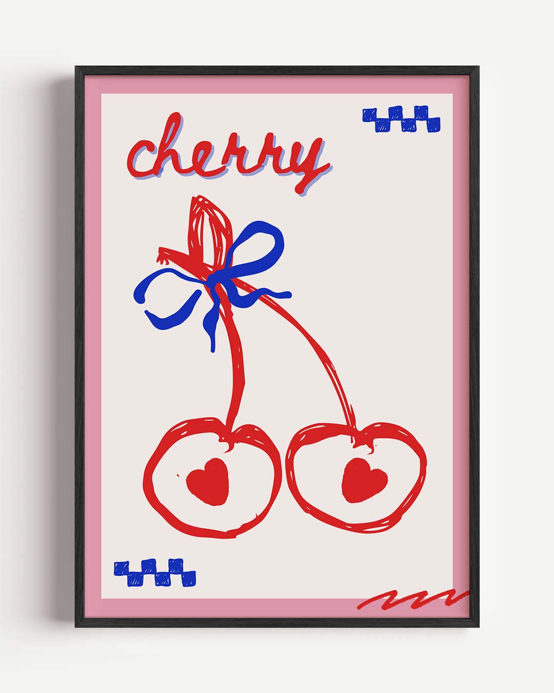Vrolijke Kersen Illustratie Poster-WallArtistic