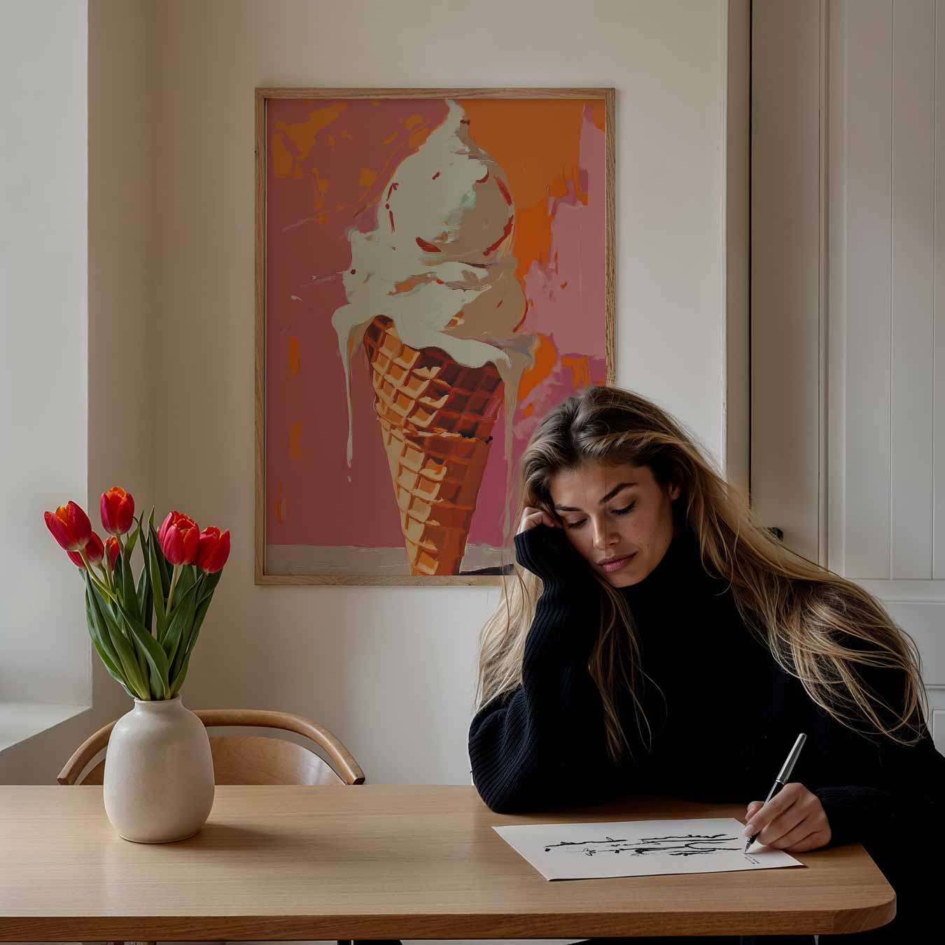 Ijsjesgeluk in de Zomer Poster-WallArtistic