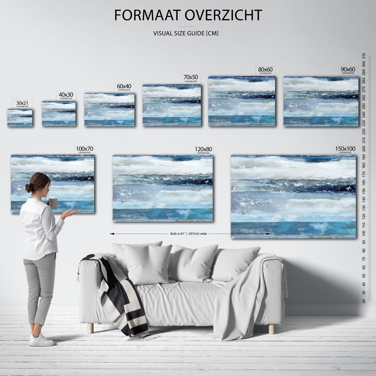 Abstracte blauwe lucht Poster
