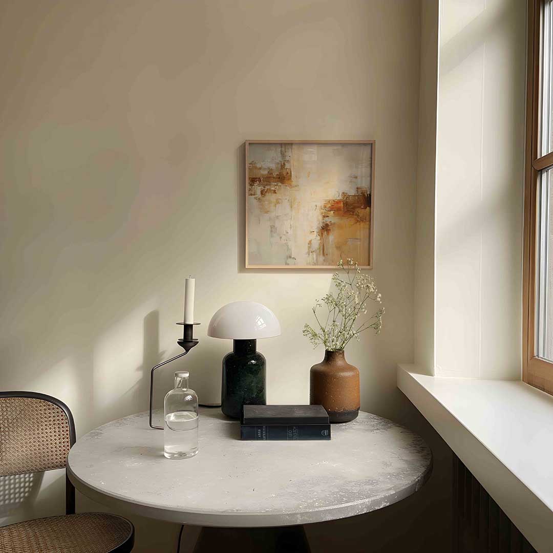 Abstracte beige en bruine Poster