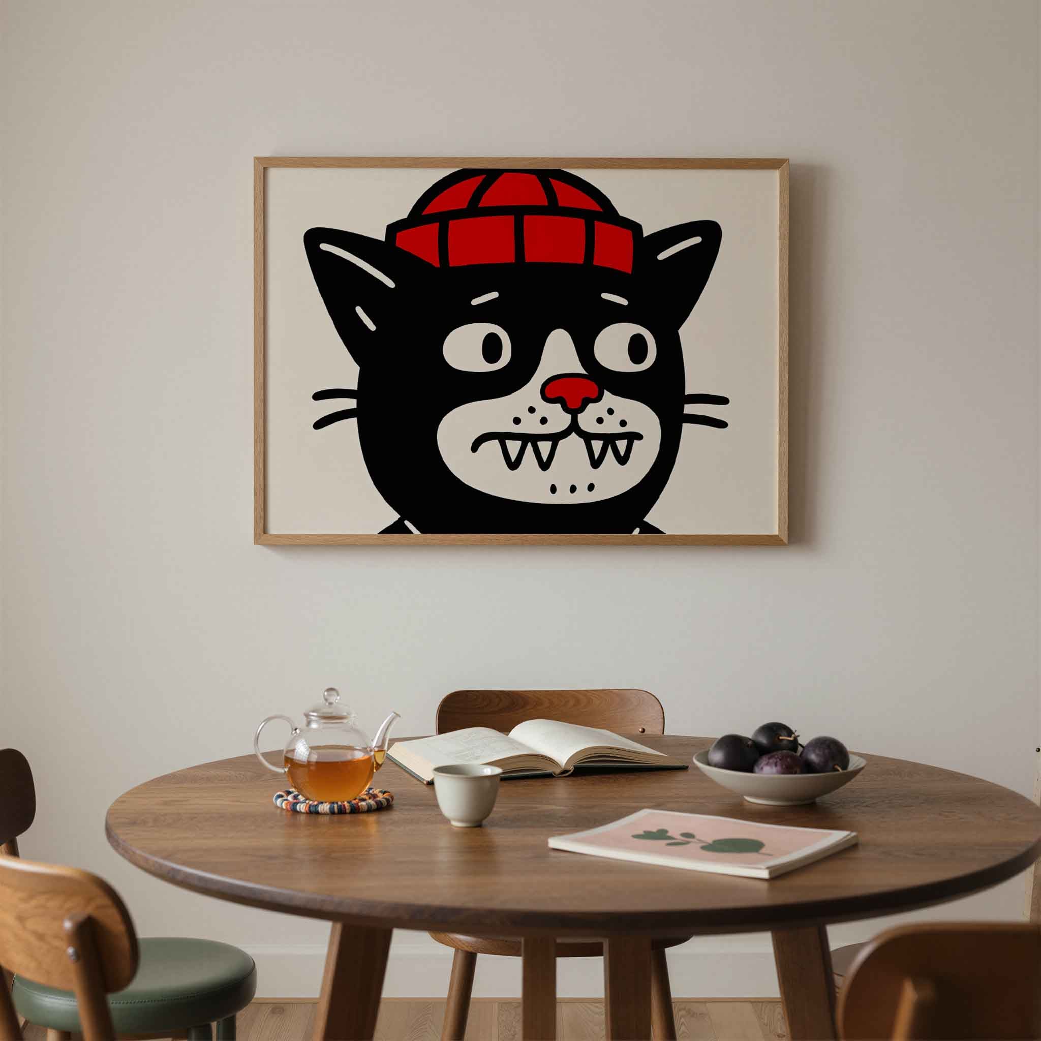 Kat met rode muts Poster