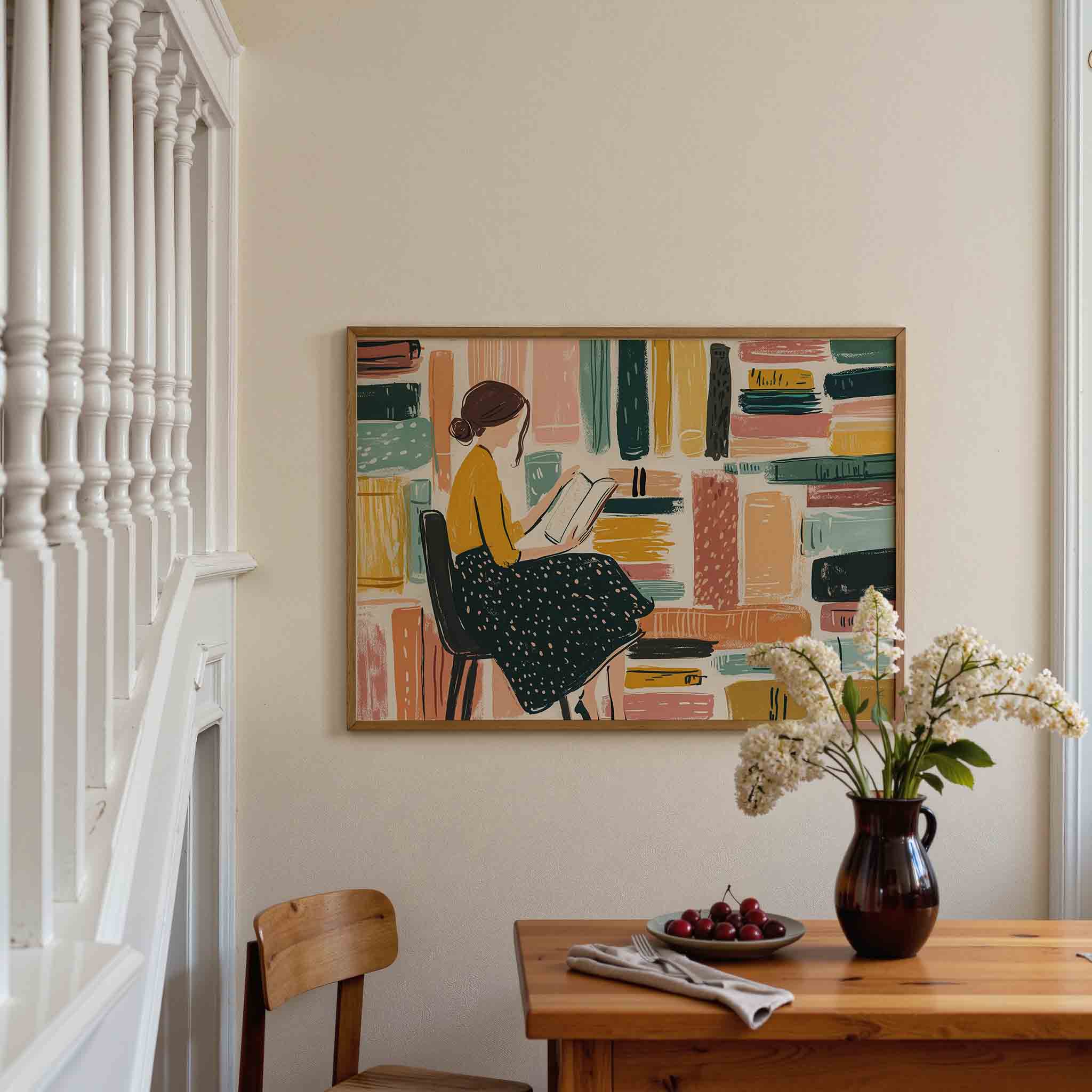Lezende vrouw Poster