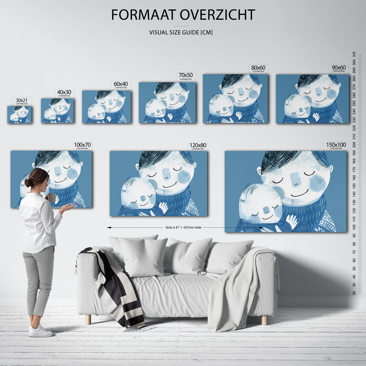 Knuffelende figuren Poster